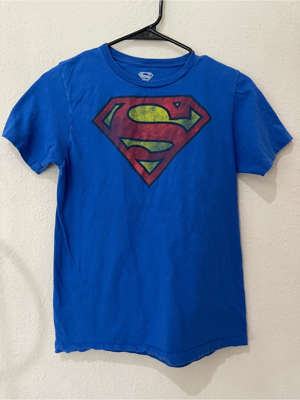 DC Superman Shield Kids T-Shirt with Red Blue & Yellow Size L